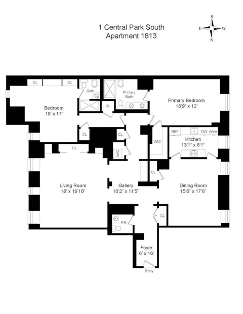 1 Central Park S #1813, New York, NY 10019