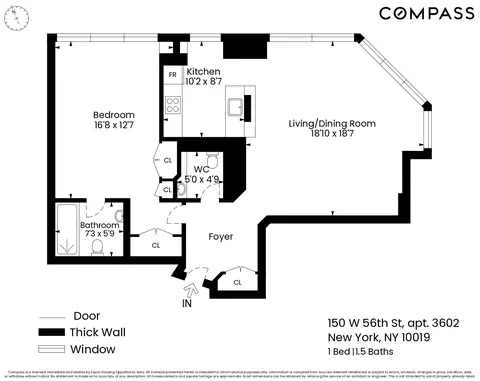 150 W 56th St #3602, New York, NY 10019