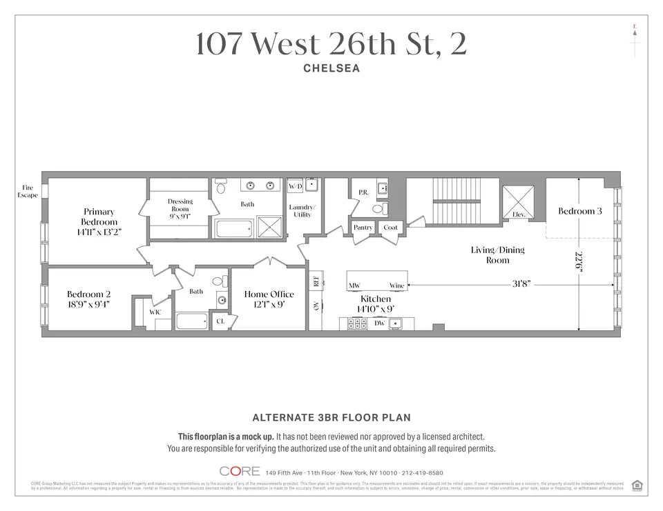 Floorplan - 107 W 26th St #2, New York, NY 10001 photo 1 of 2