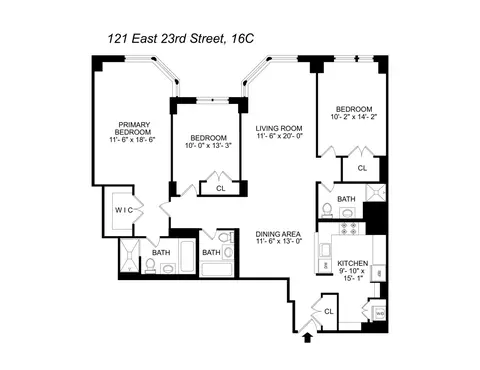 121 E 23rd St #16C, New York, NY 10010