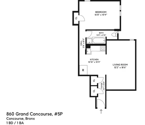860 Grand Concourse #5P, New York City, NY 10451