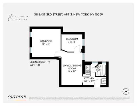 311 E 3rd St #3, New York, NY 10009