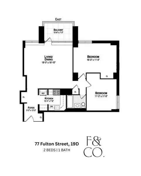 77 Fulton St #19D, New York, NY 10038