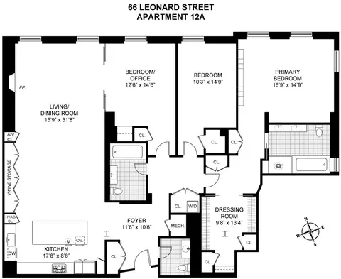 66 Leonard St #12A, New York, NY 10013