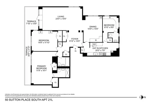 50 Sutton Pl S #21L, New York, NY 10022
