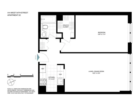 414 W 54th St #5C, New York, NY 10019