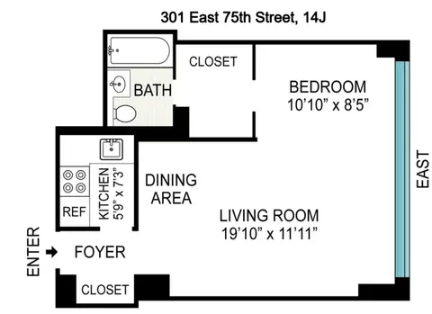 301 E 75th St #14J, New York, NY 10021