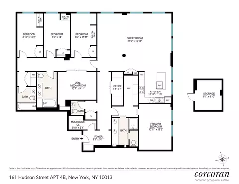161 Hudson St #4B, New York, NY 10013