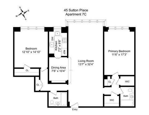 45 Sutton Pl S #SOUTH7C, New York, NY 10022