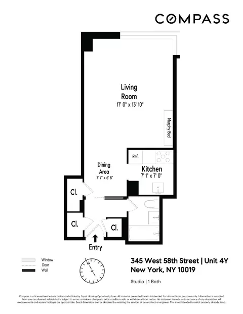 345 W 58th St #4Y, New York, NY 10019
