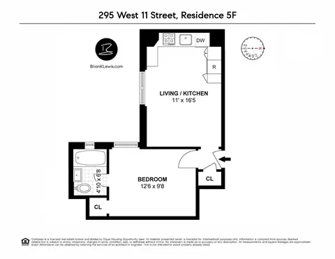 295 W 11th St #5F, New York, NY 10014
