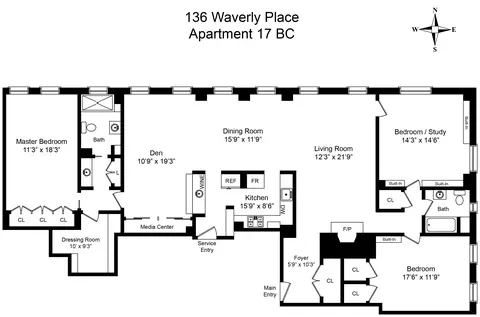 136 Waverly Pl #17BC, New York, NY 10014