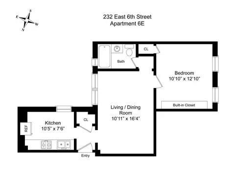 232 E 6th St #6E, New York, NY 10003