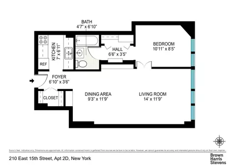 210 E 15th St #2D, New York, NY 10003