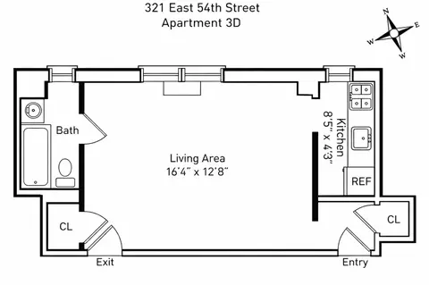 321 E 54th St #3D, New York, NY 10022
