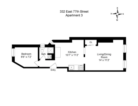 332 E 77th St #3, New York, NY 10075