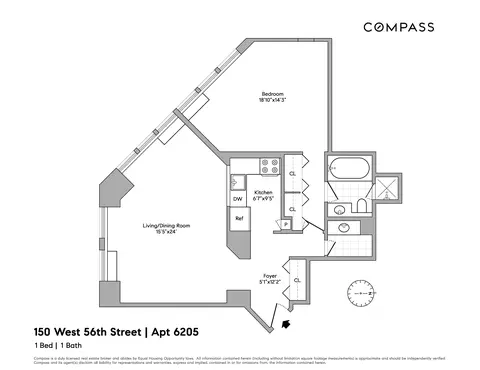 150 W 56th St #6205, New York, NY 10019