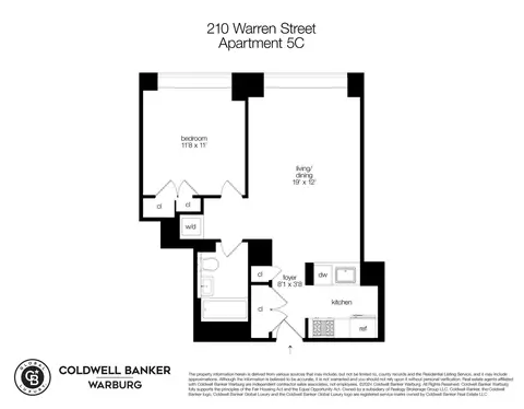 210 Warren St #5C, New York, NY 10282