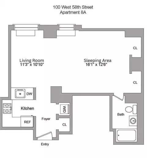 100 W 58th St #8A, New York, NY 10019