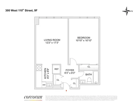 300 W 110th St #9F, New York, NY 10026