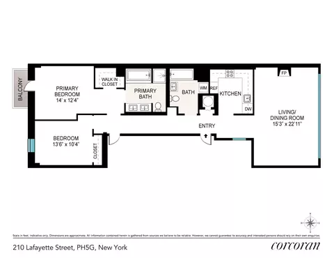 210 Lafayette St #PH5G, New York, NY 10012
