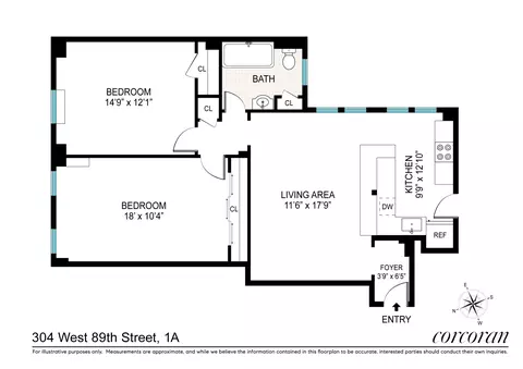 304 W 89th St #1A, New York, NY 10024