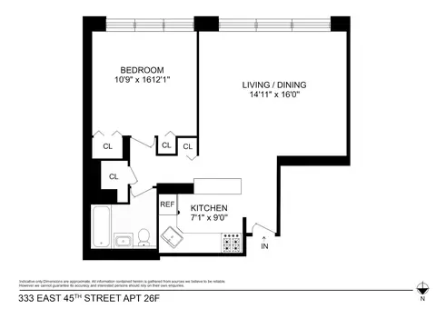 333 E 45th St #26F, New York, NY 10017