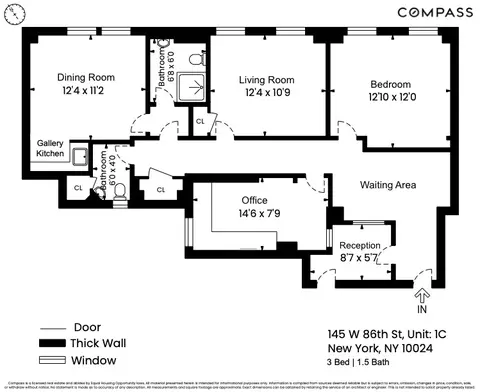 145 W 86th St #1C, New York, NY 10024