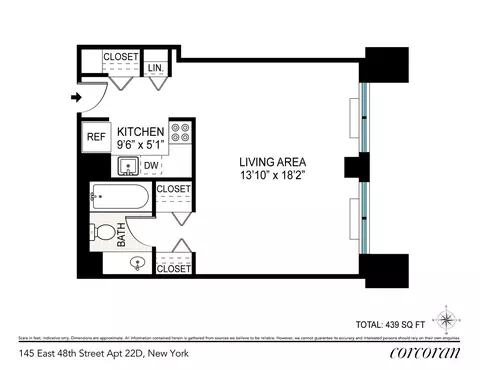 145 E 48th St #22D, New York, NY 10017