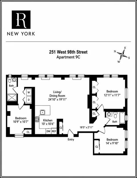 251 W 98th St #9-C, New York, NY 10025