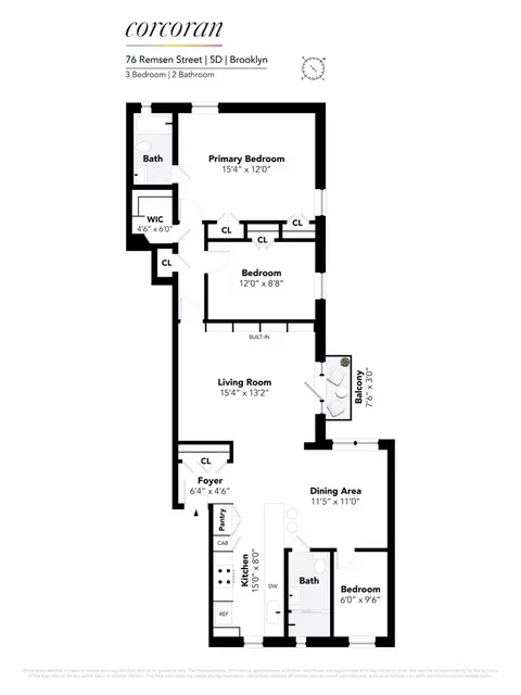 76 Remsen St #5D, Brooklyn, NY 11201