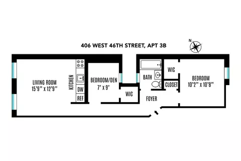 406 W 46th St #3B, New York, NY 10036