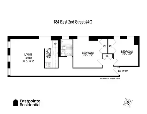 184 E 2nd St #4G, New York, NY 10009