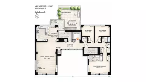 426 W 58th St #PH2, New York, NY 10019