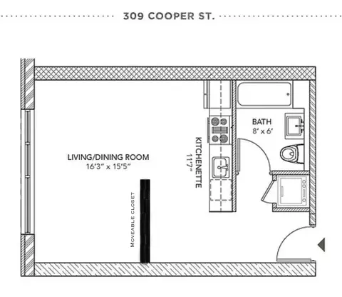 Floorplan - 309 Cooper St #2A, Brooklyn, NY 11237 photo 1 of 1