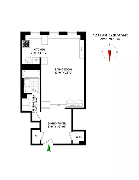 123 E 37th St #9D, New York, NY 10016