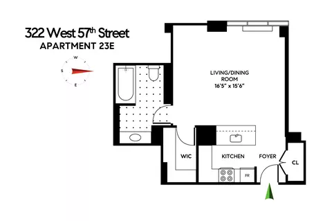 322 W 57th St #23E, New York, NY 10019