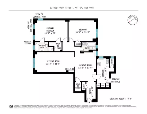 12 W 96th St #9A, New York, NY 10025