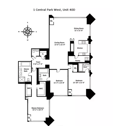 1 Central Park W #40D, New York, NY 10023