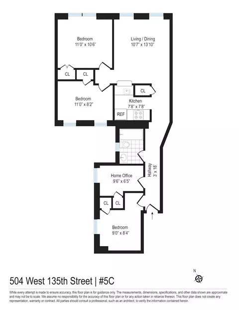504 W 135th St #5C, New York, NY 10031