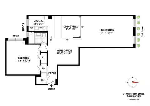 310 W 55th St #2D, New York, NY 10019