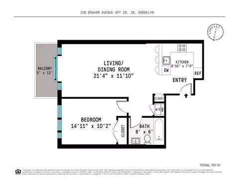 106 Graham Ave #2B, Brooklyn, NY 11206