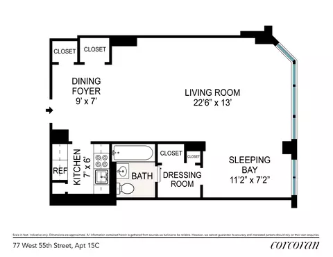 77 W 55th St #15C, New York, NY 10019