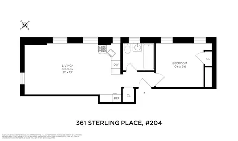 361 Sterling Pl #204, Brooklyn, NY 11238