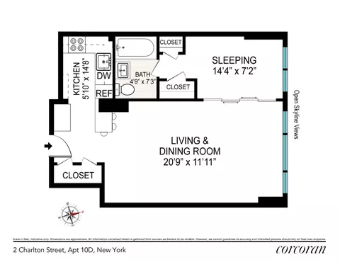 2 Charlton St #10D, New York City, NY 10013