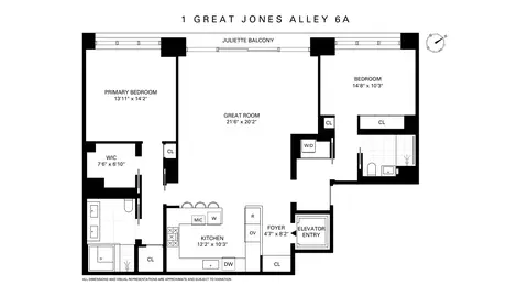 1 Great Jones Aly #6A, New York, NY 10012