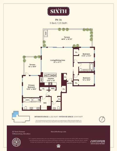 127 Kent Ave #PH1A, Brooklyn, NY 11249
