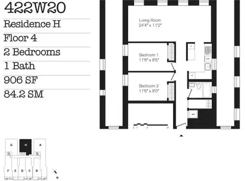 422 W 20th St #4-H, New York, NY 10011