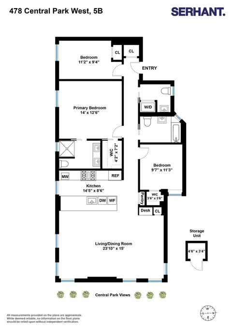 478 Central Park W #5B, New York, NY 10025