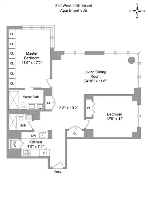 350 W 50th St #20B, New York, NY 10019